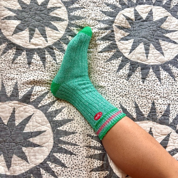 Green Ribbed Socks - Picture 2 of 2